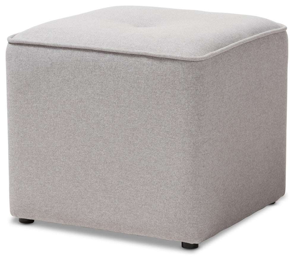 Corinne Modern and Contemporary Light Gray Upholstered Ottoman
