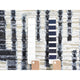 Black and White Zig Zag Design Pure Silk and Textured Wool Rug, 9'0" x 12'0"
