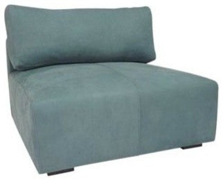 Cayo Leather Armless Sectional, Finish: Ebony, Leather: Indigo Mist