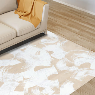 Swish Stone I Abstract Art Area Rug, 5'x7.5'