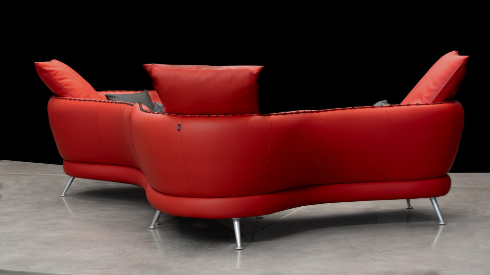 Vitali Microfiber Leather Sectional, Left Corner