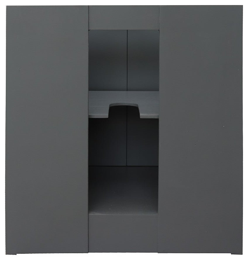 30" Single Vanity, Gray Ash, Gray Granite Top, Rectangle Sink