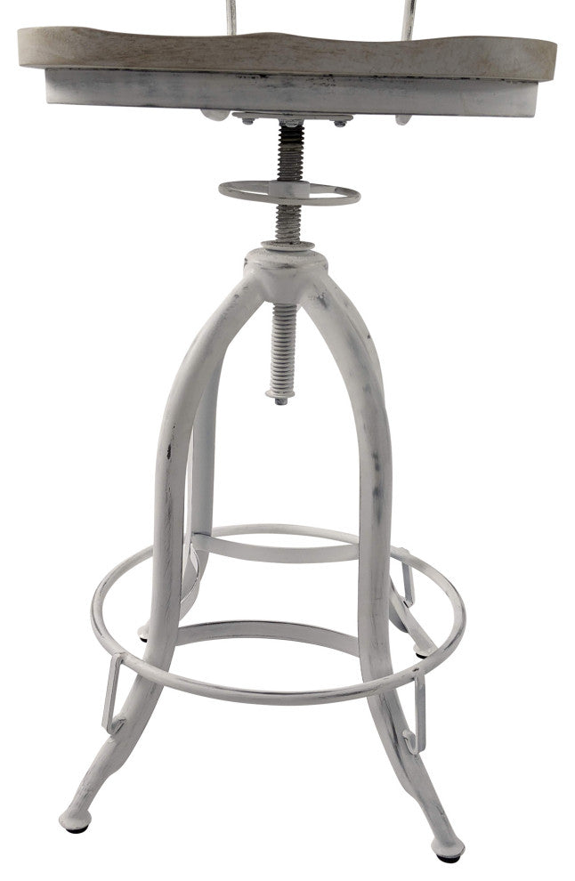 Mason Adjustable Stool, Whitewash