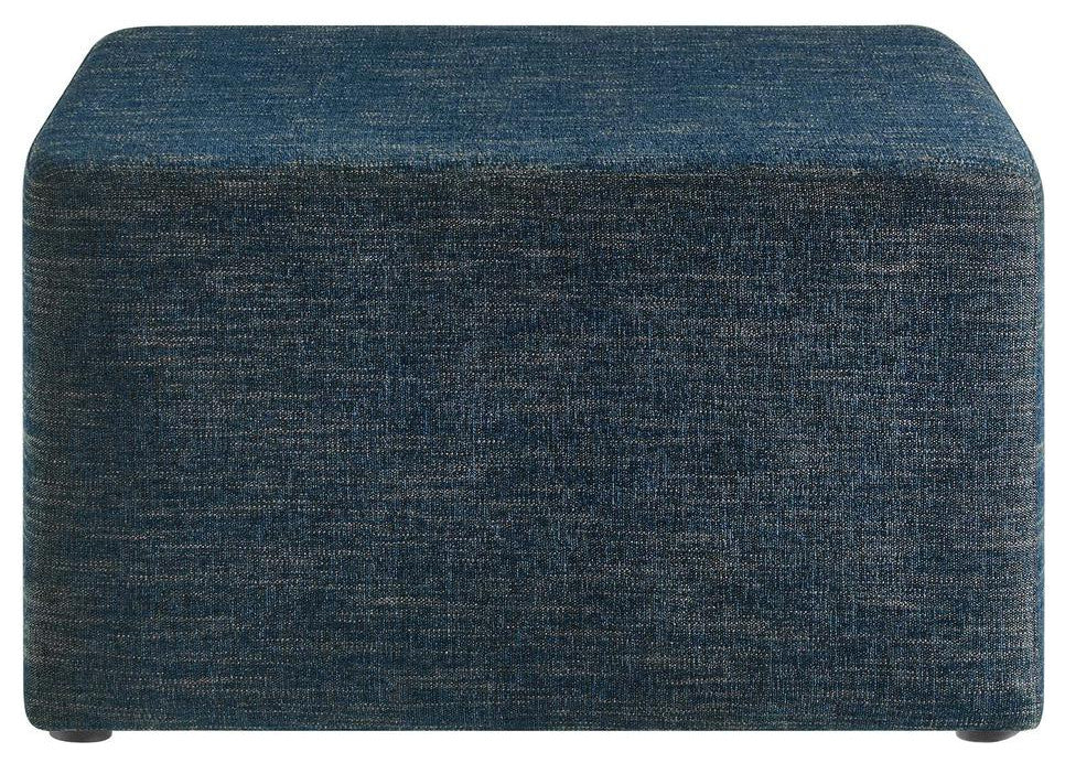 Callum Large 28 Square Woven Heathered Fabric Upholstered Ottoman