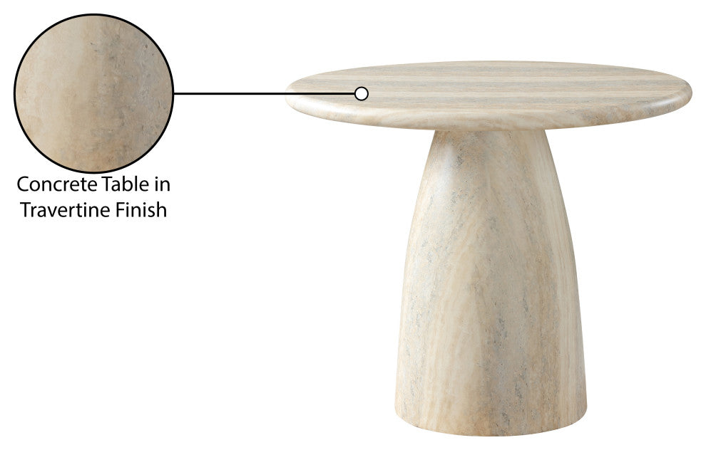 Cosenza Concrete Dining Table, Travertine, 36" W X 36" D X 30" H, Travertine Finish
