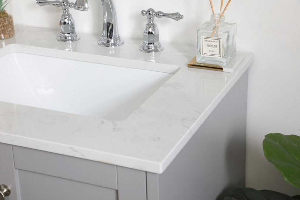 24" Single Bathroom Vanity, Gray
