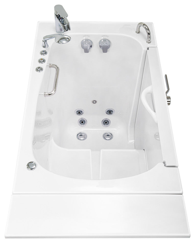 Ella Wheelchair Transfer 32"x52" Walk-In Bathtub,Outswing Door,Faucet,Dual Drain