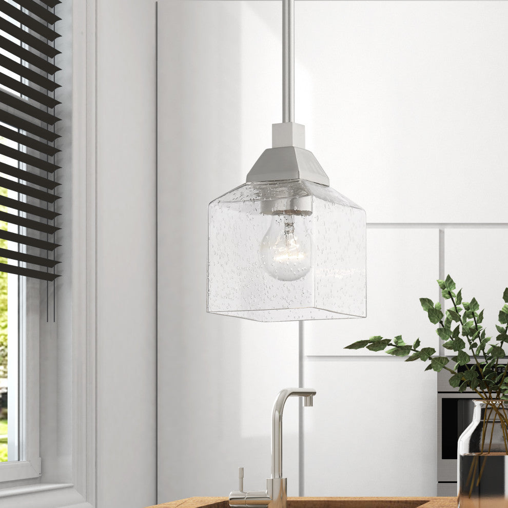 Aragon 1 Light Brushed Nickel Mini Pendant