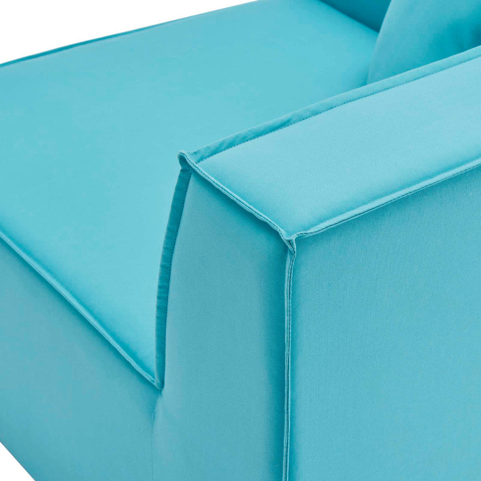 Lounge Sectional Sofa Set, Fabric, Blue, Modern, Outdoor Patio Balcony Garden