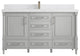 Aberdeen 60 Single Bathroom Vanity in Coventry Gray 2" Empira Quartz
