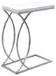 HomeRoots 18.25" x 10.25" x 25" White Mdf Metal Accent Table