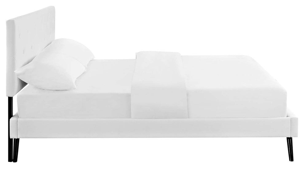 Tarah Queen Platform Bed with Round Splayed Legs