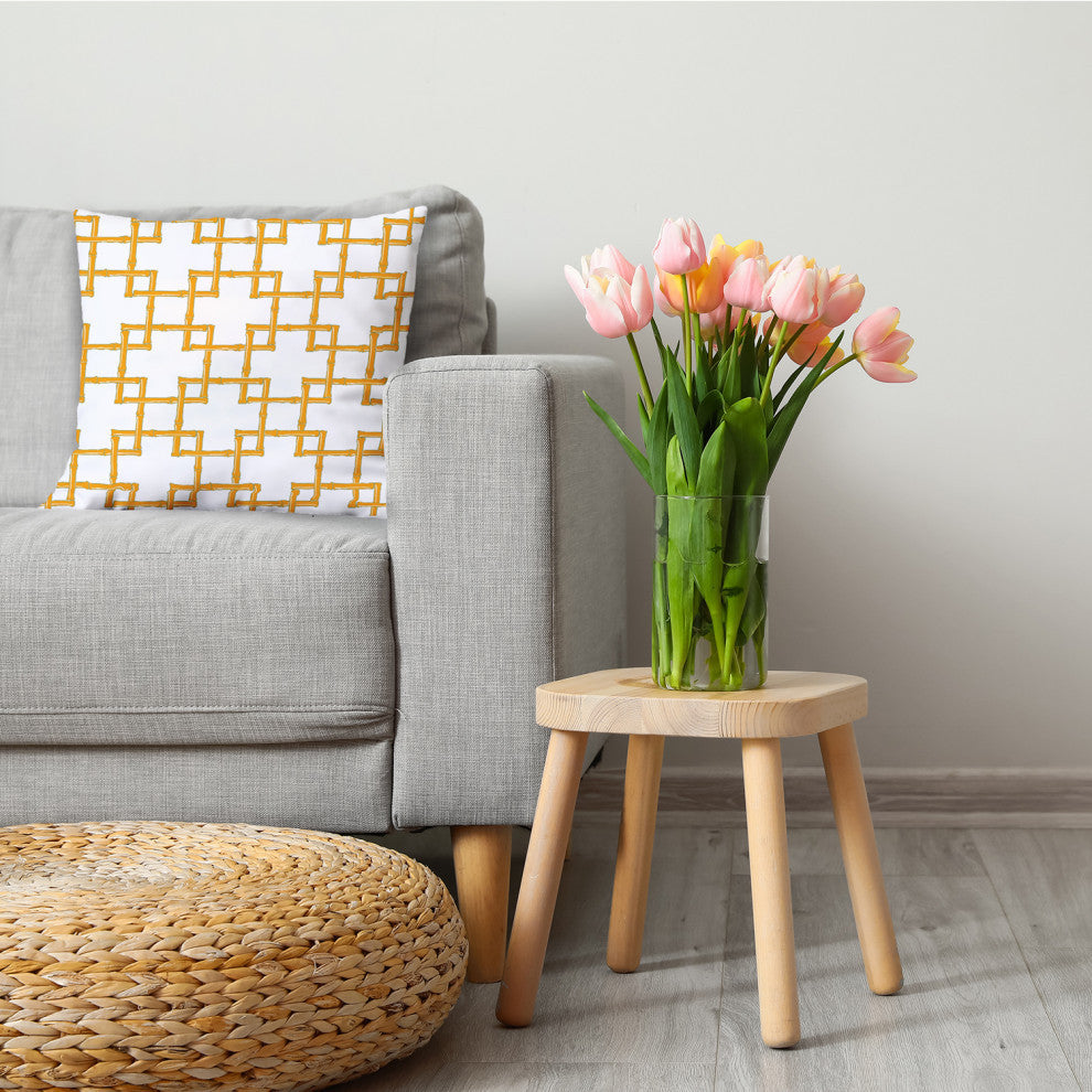 Bamboo Decorative Throw Pillow, Mango, 18"x18"