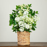 31in. Artificial Mixed Flower Arrangement, Hyacinth Weave Basket