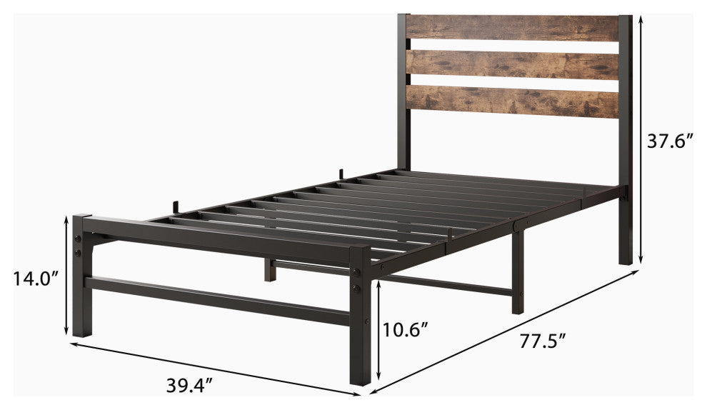 Gewnee TTwin Size Platform Bed Frame