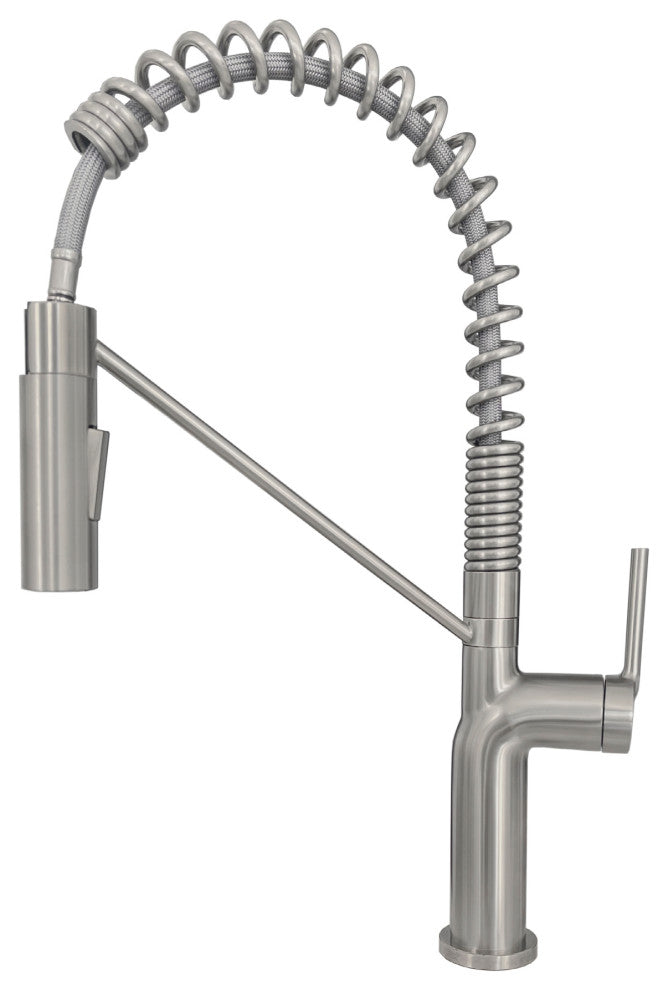 STYLISH Single Handle Pull-Down Dual Mode Kitchen Faucet Stainless Steel Brushed