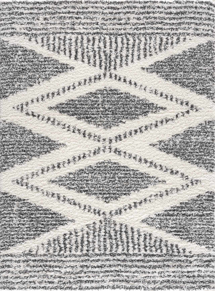 Hauteloom Trunding Area Rug, Charcoal/Cream, 7'10" Round