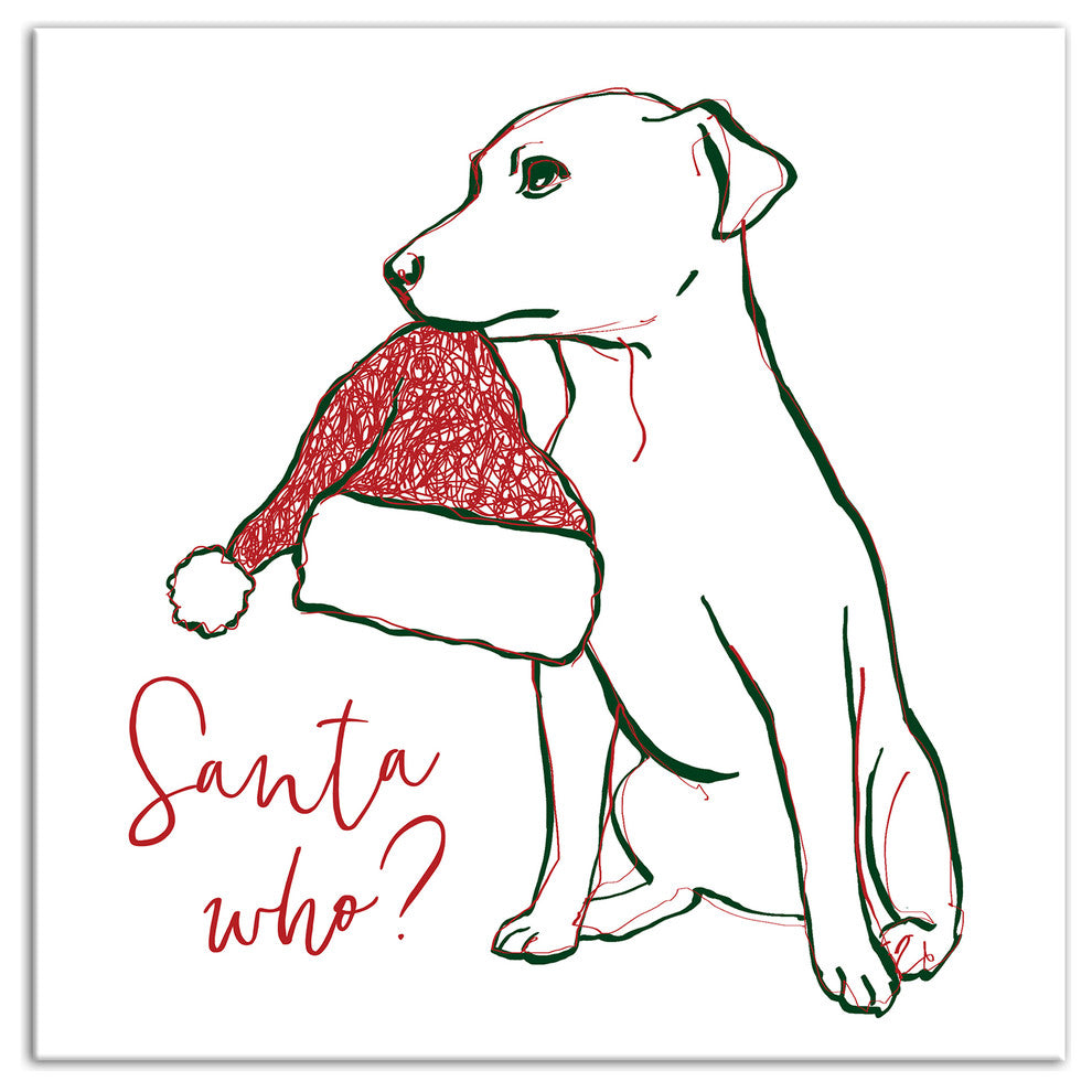Santa Who Pup 12x12 Canvas Wall Art
