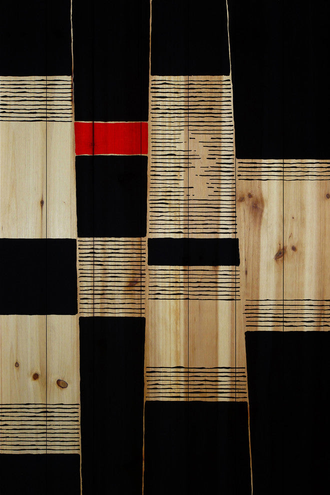 "Depth in Darkness" Painting Print on White Wood