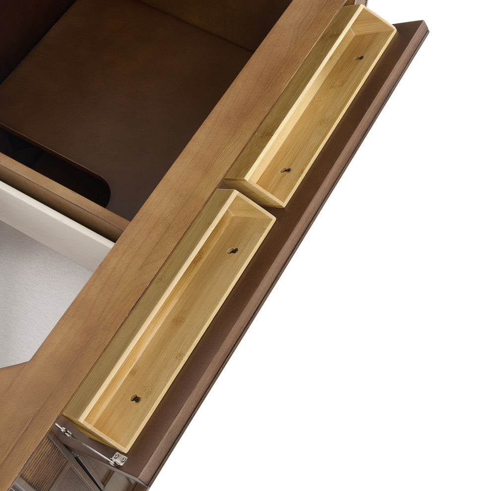 Lorelai 36" Single Vanity, Mid-Century Walnut, 3 CM White Zeus Top