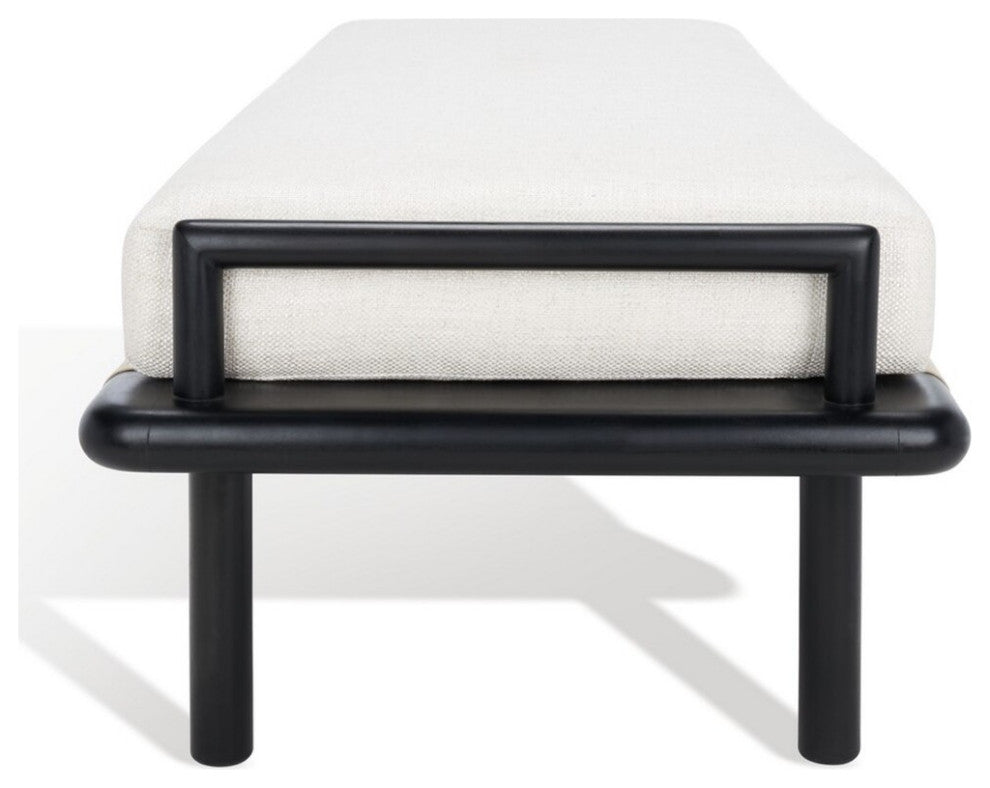 Safavieh Couture Constantine Teak Bench, Black/White