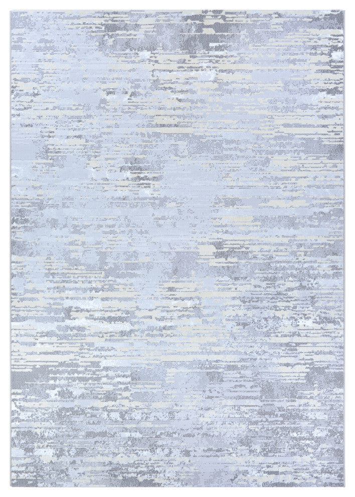 Serenity Cryptic Area Rug, Light Grey-Champagne, 2'2"x7'10" Runner