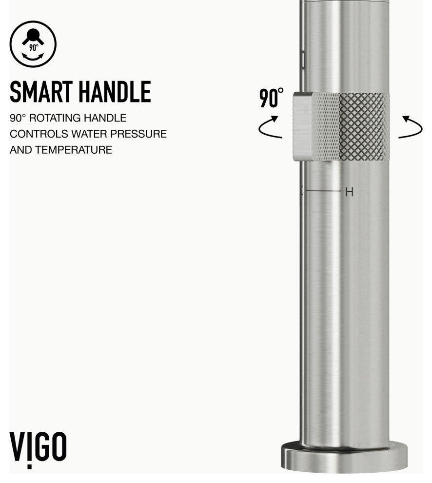 VIGO Jewel 11 in. H Single Handle Kitchen Bar Faucet, Stainless Steel