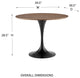 Astrid Round Table With Walnut Veneer Top and Matte Black Base