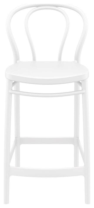 Compamia Victor Contemporary Resin Indoor Outdoor Counter Stool White