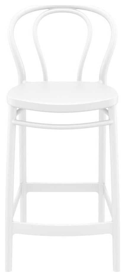 Compamia Victor Contemporary Resin Indoor Outdoor Counter Stool White