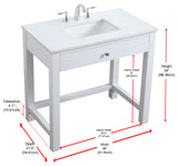 36" ADA Compliant Bathroom Vanity, White