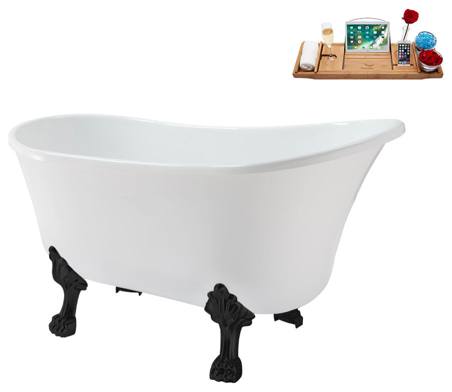 51'' Streamline N373BL-IN-BNK Soaking Clawfoot Tub and Tray With Internal Drain