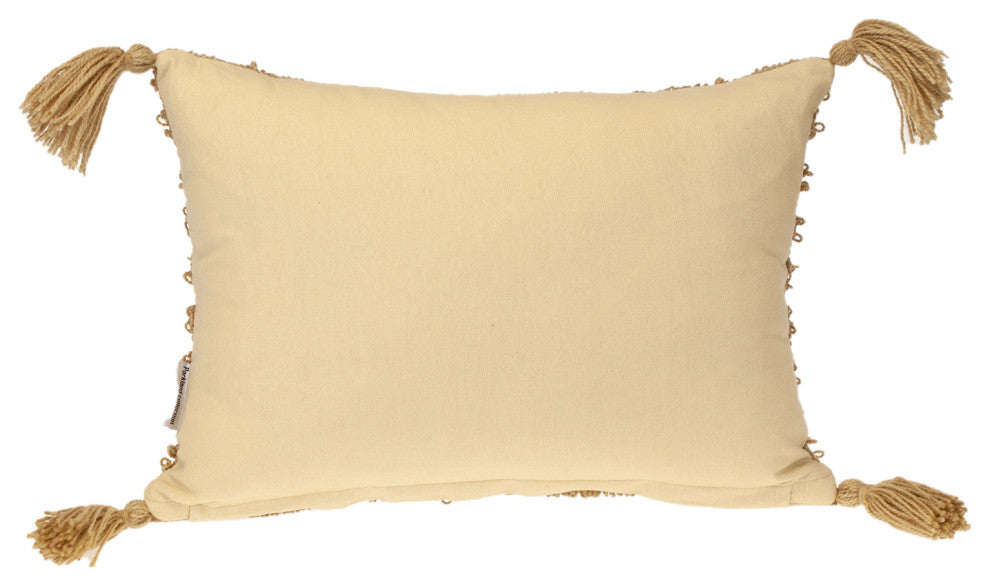 Parkland Collection Transitional Multiple Lines Beige 14" x 20" Pillow