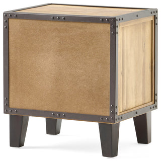 GDF Studio Glendora Solid Wood Single Drawer End Table Nightstand, Natural Stain