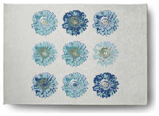 Gypsy Floral Spring Chenille Rug, Dark Cobalt Blue, 5'x7'