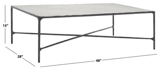 Safavieh Couture Jessa Rectangle Metal Coffee Table, Black / White