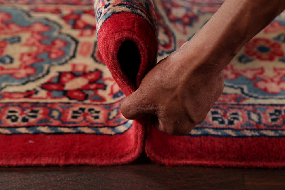 Consigned, Vintage Handmade Oriental Traditional Persian Area Rug, Red, 10x15