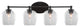 Capri 4-Light Bath Bar, Matte Black/Clear Bubble