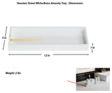 Houston Street White/Brass 3 Piece Bathroom Accessory Set