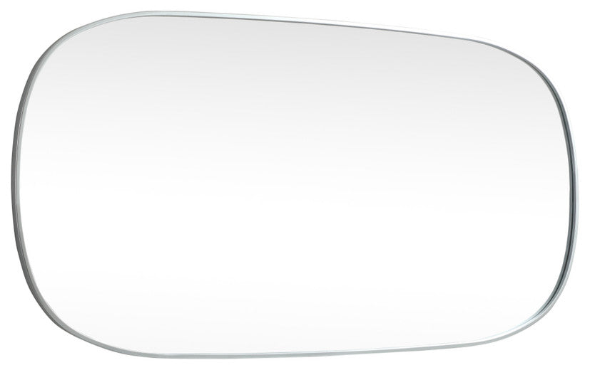 Home Living Metal Frame Oval Mirror 30x60 Inch, Silver
