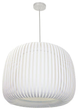 1-Light Pendant Slit Shade Linda White White