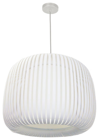 1-Light Pendant Slit Shade Linda White White