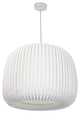 1-Light Pendant Slit Shade Linda White White
