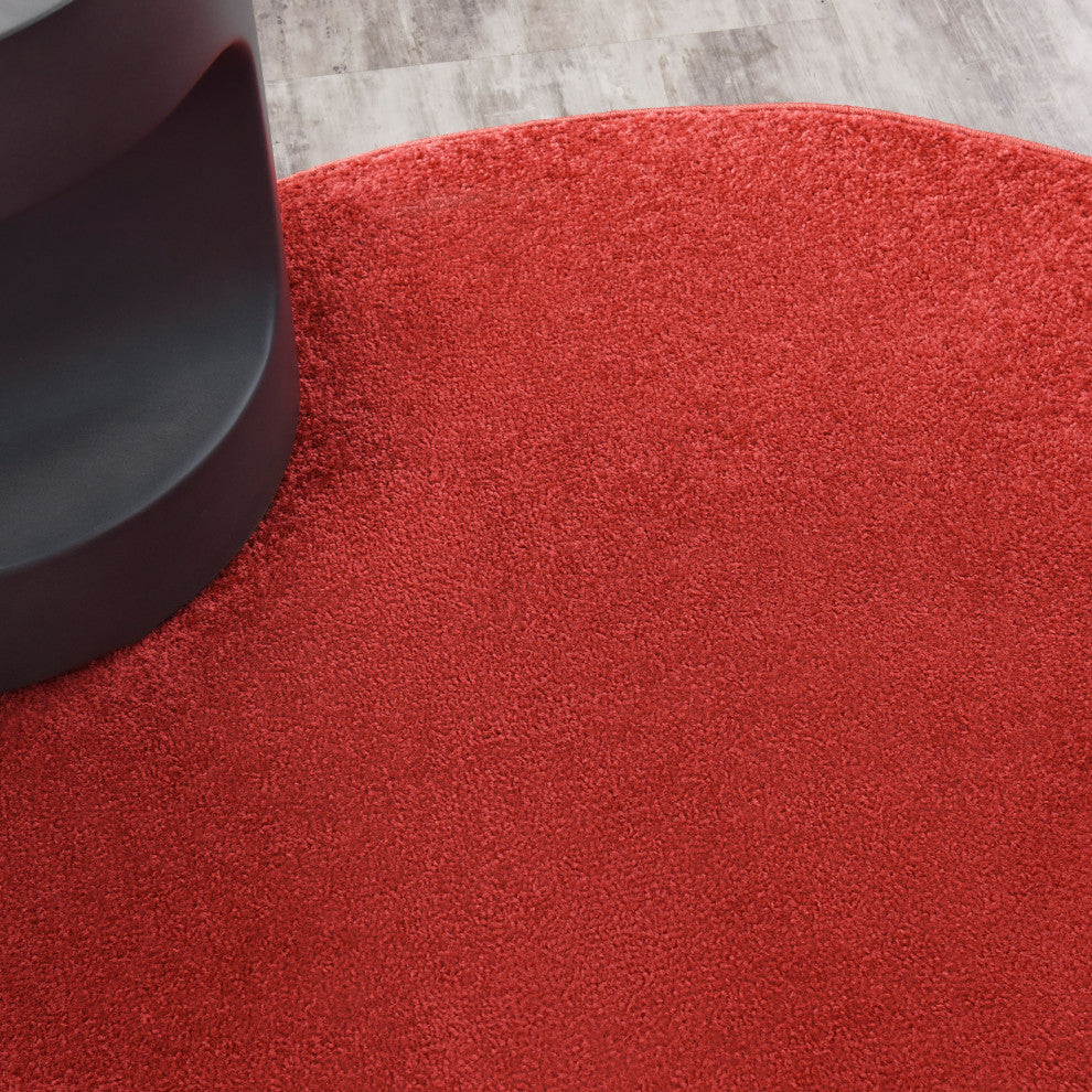 Nourison Essentials 4' x Round Brick Red Outdoor Area Rug