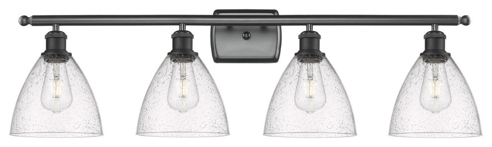 Innovations 516-4W-BK-GBD-754 4 Light Bath Vanity Light, Matte Black