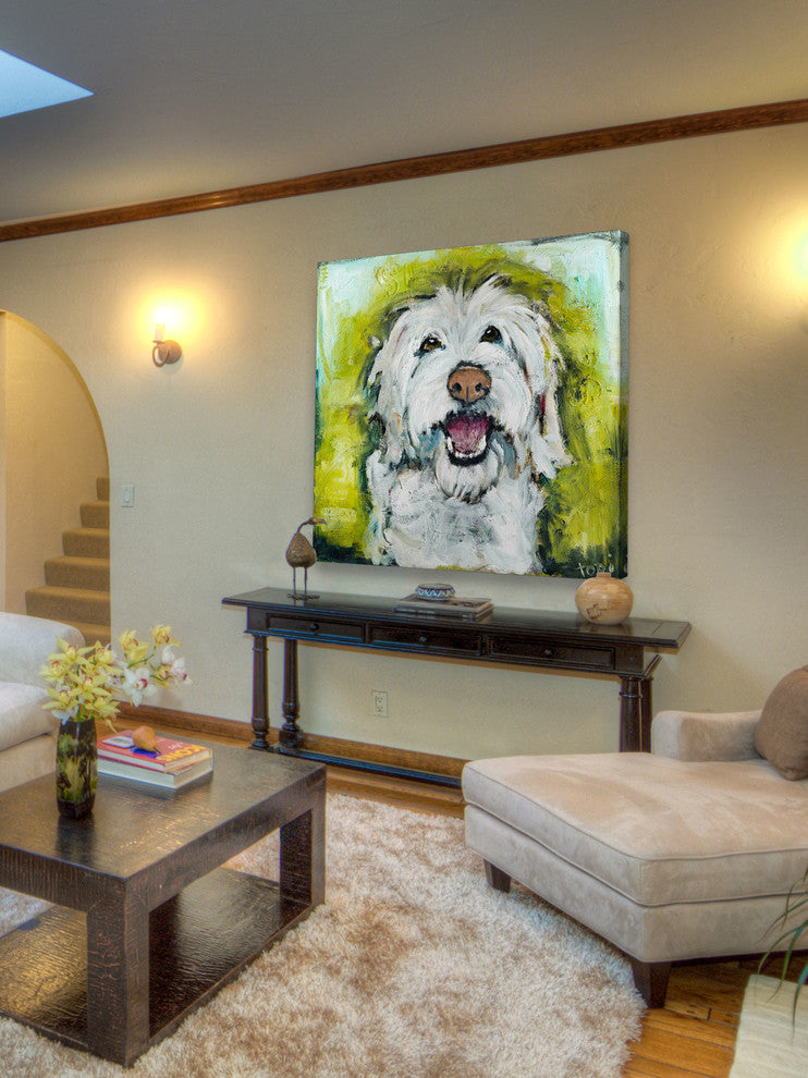 "Smiley Dog" Painting Print on Canvas by Tori Campisi