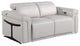 Augusto Top Grain Power Reclining Italian Leather Loveseat, Light Gray