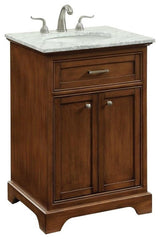 Elegant Decor Americana 24" Wood Single Bathroom Vanity in Brown Teak