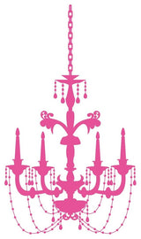 Chic Chandelier Wall Decal, 22"H, White