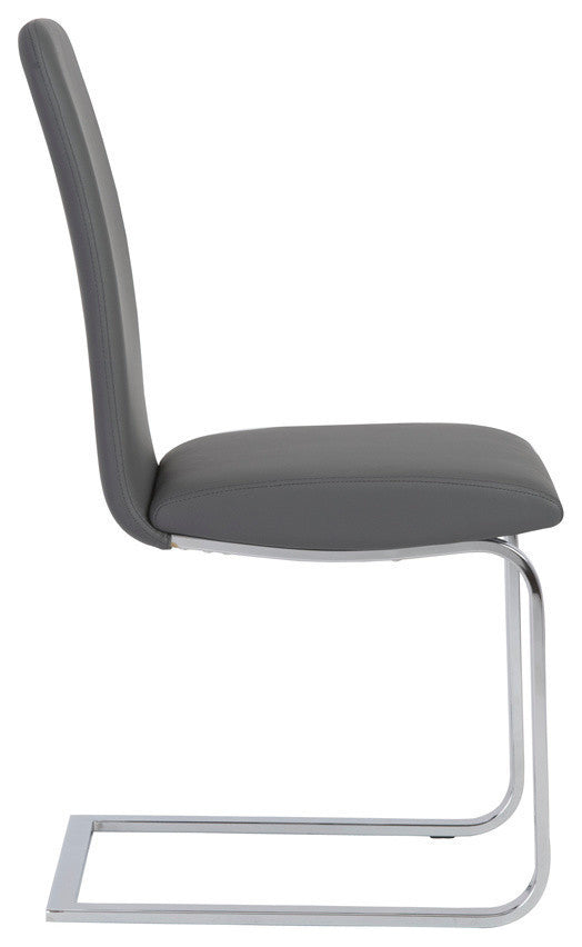 Cinzia Side Chair, Gray/Chrome